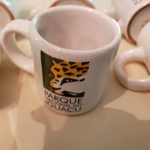 Set of 6 Parque Nacional do Iguaçu small mugs Brazil souvenir not used - Picture 8 of 9
